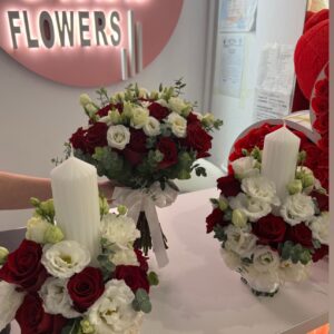 Buchet mireasă+lumanari